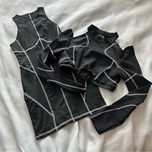 Black and white stitched dress